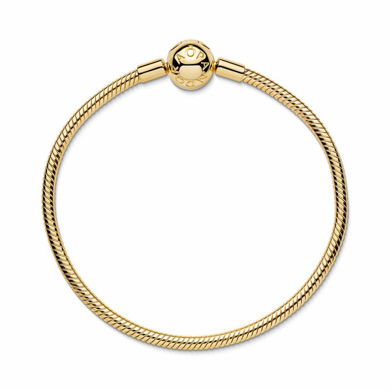 Pandora Moments Snake Chain Bracelet Ireland - 18ct Gold Plated - 819750YKE